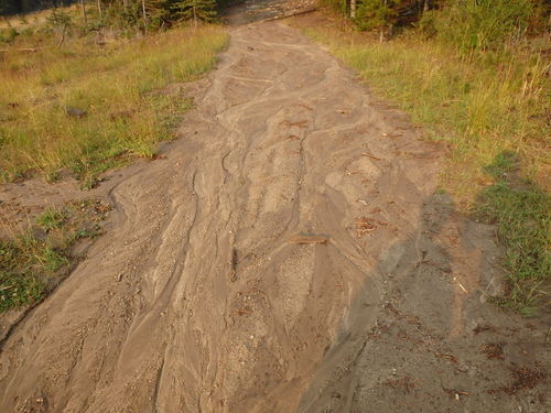 GDMBR: Road damage from last night’s rain storm.